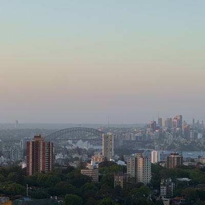 Sydney skyline at dusk, by Ray