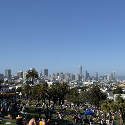 San Francisco skyline from Dolores Park, by Ray