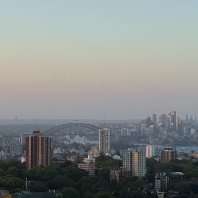 Sydney skyline at dusk, by Ray